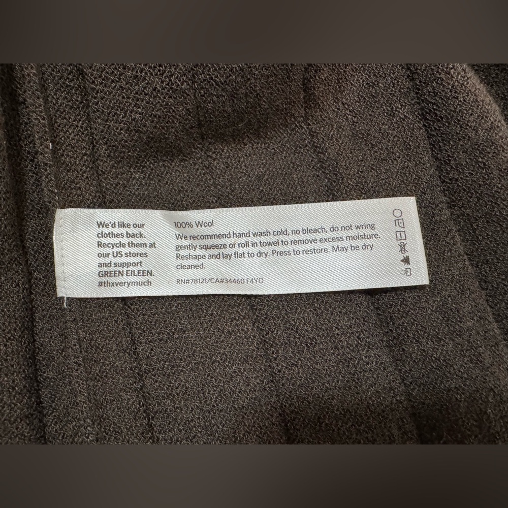 Eileen Fisher Wool Scoopneck Pleated Ribbed Knit Dress – Fit & Flare Size Small - Picture 11 of 13